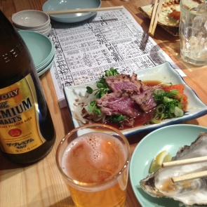 牡蠣とまぐろほほ肉たたきなど