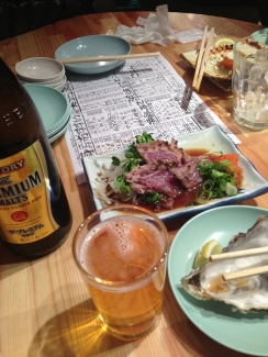牡蠣とまぐろほほ肉たたきなど