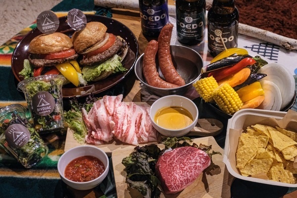 屋上昼BBQ おふろcafé bivouac